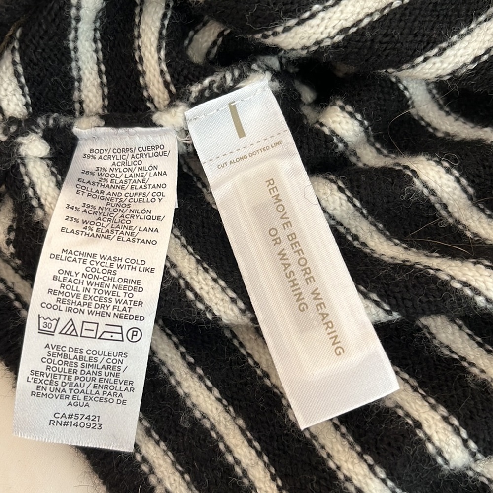 Loft Striped Mock Turtleneck With Front Tie - image 5